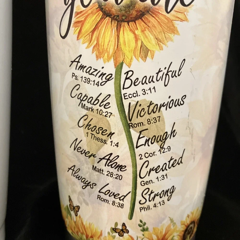 Lot of 2 Inspirational Tumbler Gift Thank You Bible Faith Verses Coffee Water